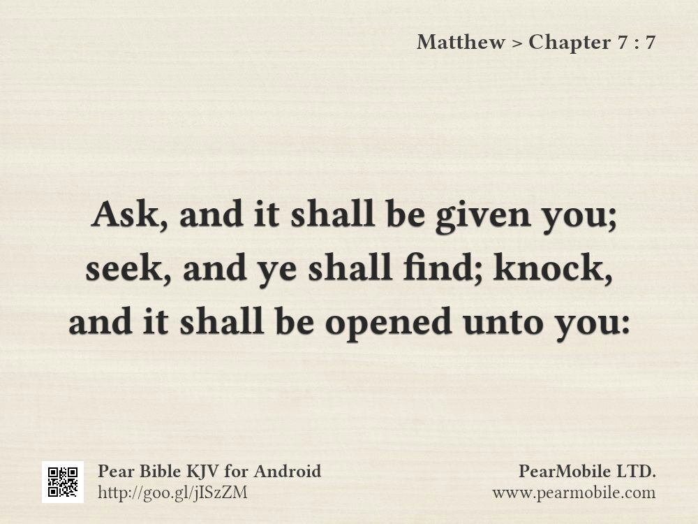 Matthew, Chapter 7:7